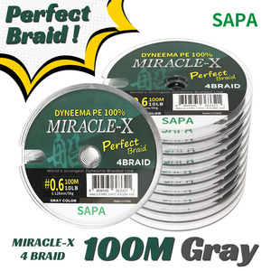 싸파 MIRACLE-X 퍼펙트 브레이드 합사줄 100M 선택/낚시줄 루어낚시 선상낚시 다이니마 100% PE